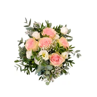 Gyors menyasszonyi csokor rózsaszín fehér