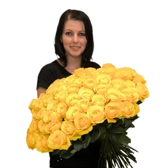 Óriás sárga rózsa virágcsokor (50 szál)