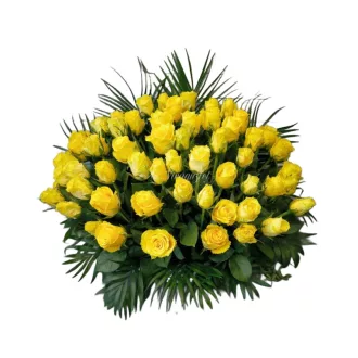 Sárga rózsa kosár (60 szál)