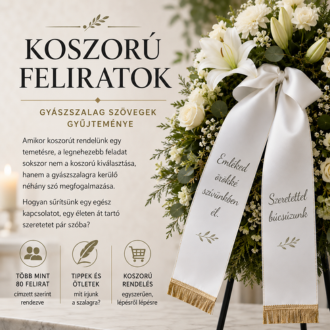 Koszorú feliratok – gyászszalag szövegek gyűjteménye